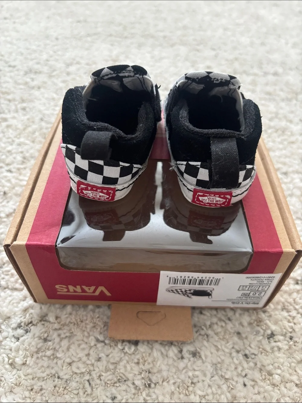 Vans Black & White Checkerboard Baby Slip-On V Crib Shoes